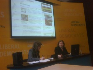 Lynne Featherstone MP and Helen Duffett at #askclegg
