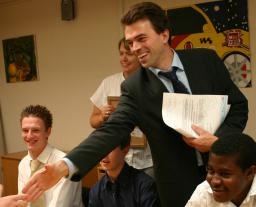 Tom Brake with local students