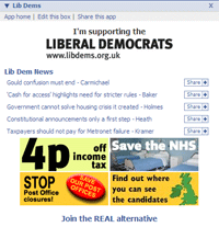 Facebook application screenshot