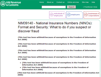 HMRC web page