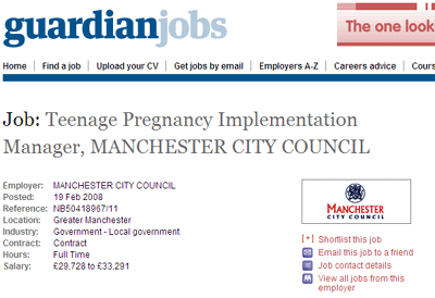 Guardian Jobs web page