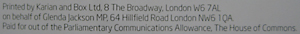Paid for out of the Parliamentary Communications Allowance, The House of Commons