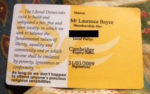 Laurence's Membership Card