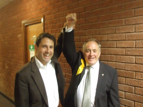 Peter Dauncey with Chippenham PPC Duncan Hames