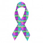 Autism Awareness Ribbon, Colorful Puzzle Pieces,  Free Creative Commons Public Domain Download