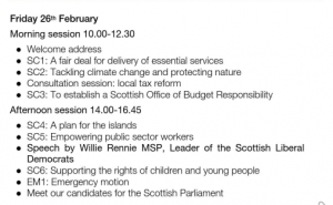 Scottish Conference agenda Friday