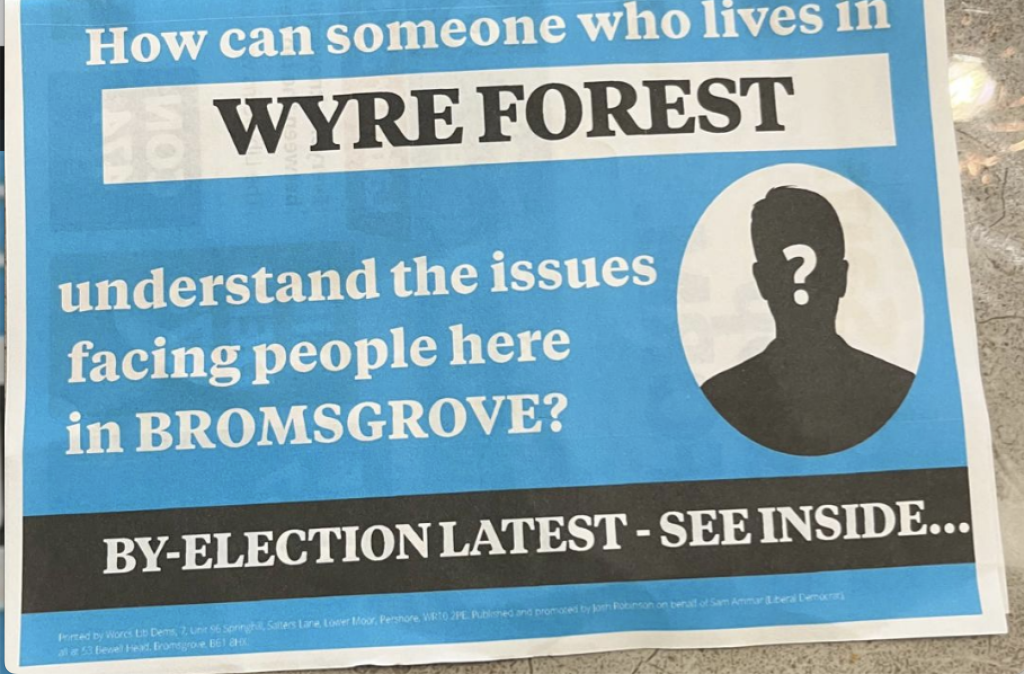 Leaflet from Sam Ammar's campaign